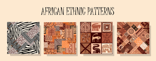 非洲民族图案一套图案中图片下载