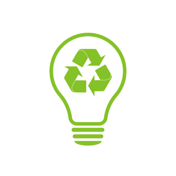 使用带有Mobius环标志的环保灯泡。生态世界，回收的象征。插图图片下载