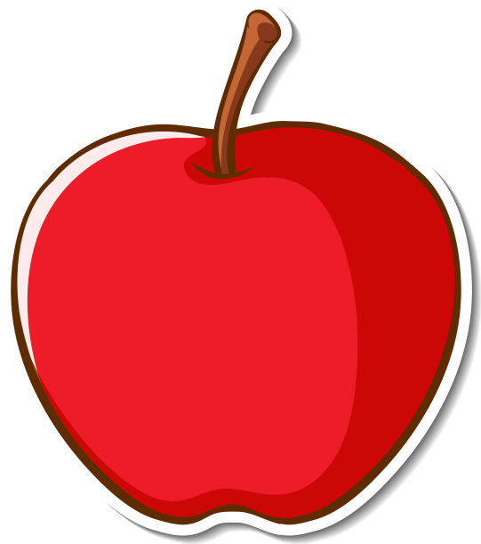 贴纸设计用一个苹果孤立图片下载