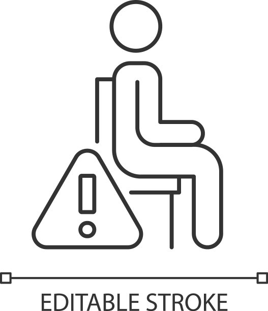 保持坐姿线性手动标签图标图片下载