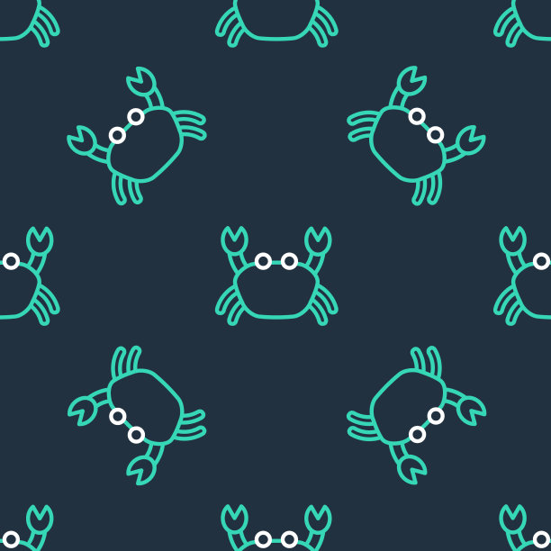 线蟹图标隔离无缝模式上的黑色图片下载