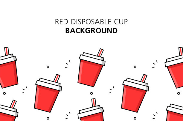红色一次性杯底图片下载