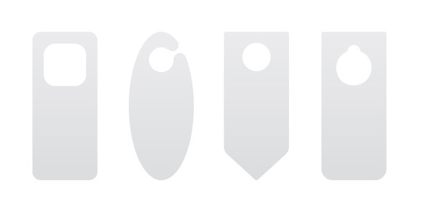 酒店门吊牌模板图标标识集平面风格设计矢量插图。图片下载