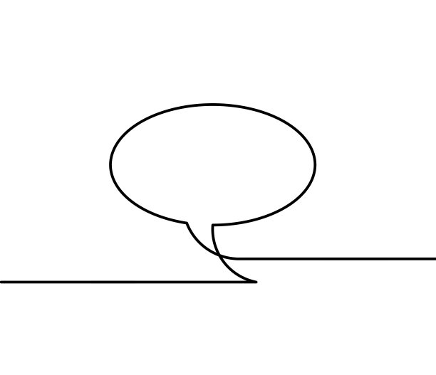 抽象的椭圆形演讲气泡作为线画在白色作为背景图片下载