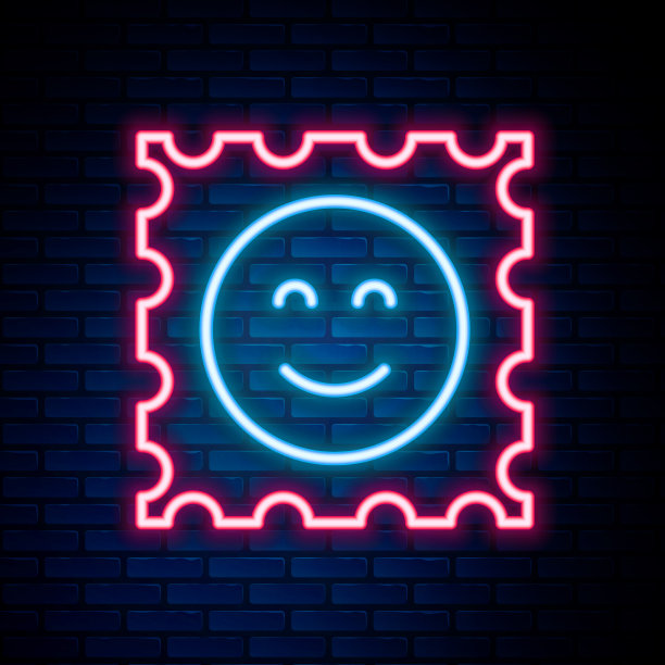 发光的霓虹灯线LSD酸标记图标隔离图片下载