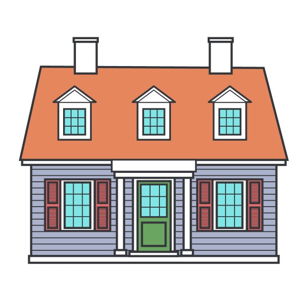 美式的木制房子，时尚的线性风格图片下载