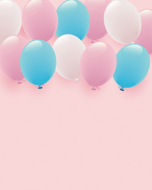 粉彩气球插图背景图片下载