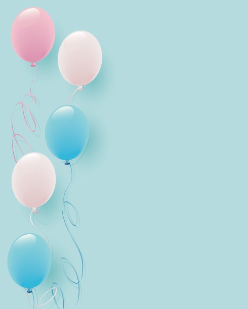 粉彩气球插图背景图片下载