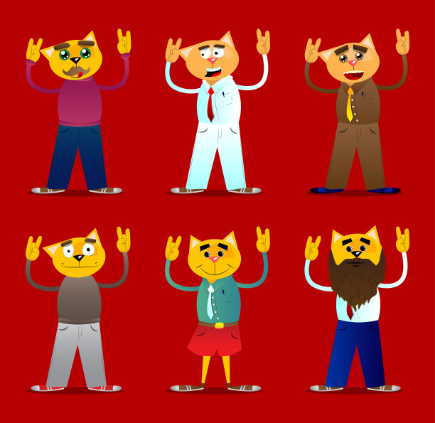 手摆成摇摆舞的猫。图片下载