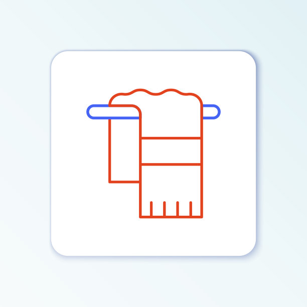 线毛巾在衣架图标隔离在白色图片下载