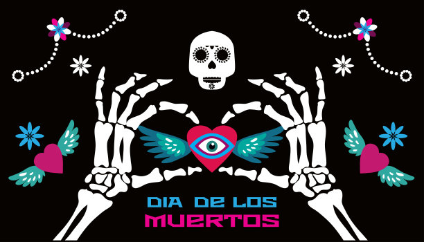 快乐万圣节霓虹灯模板背景。节日的横幅,海报图片下载