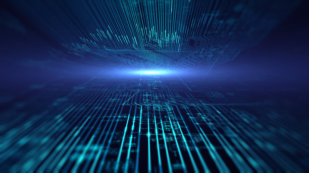 印刷电路板未来的服务器。三维渲染图片下载