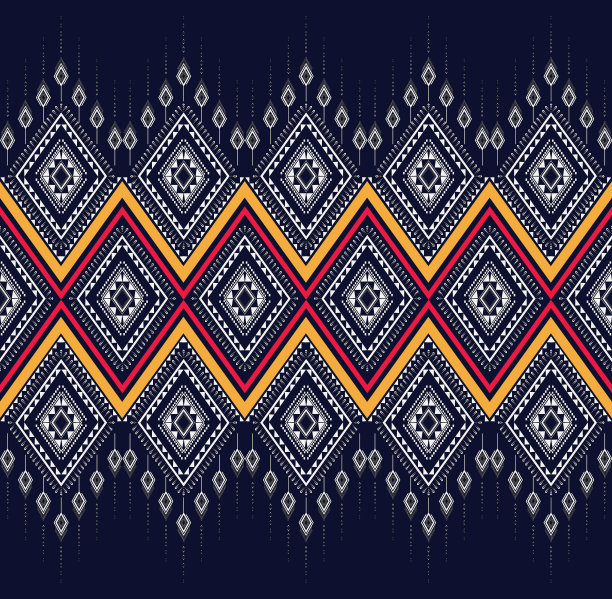 几何民族纹理刺绣设计与da图片下载