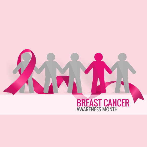 乳腺癌宣传月的背景设计。乳腺癌意识粉红丝带。矢量图图片下载