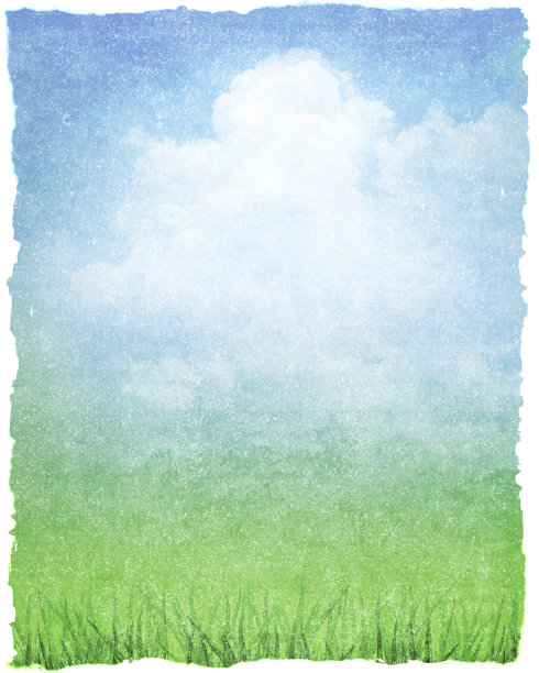 云彩和草地的自然背景图片下载