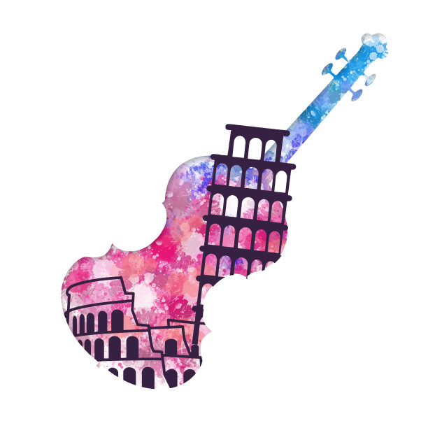 意大利和爵士乐水彩涂鸦图片下载