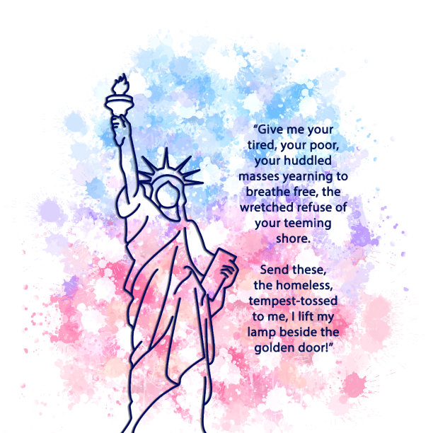 自由女神像上有一首巨大的十四行诗图片下载