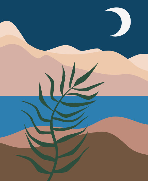 极简抽象海报风格化景观图片下载