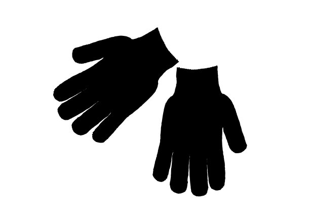 手套黑色剪影。平面矢量插图孤立在白色背景。图片下载