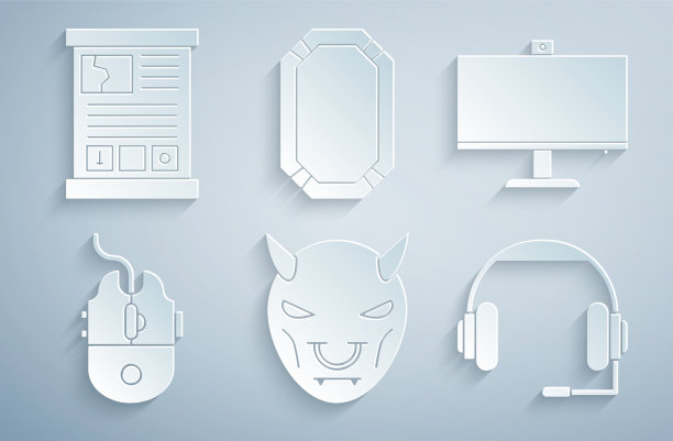 设置面具的魔鬼与喇叭电脑显示器图片下载