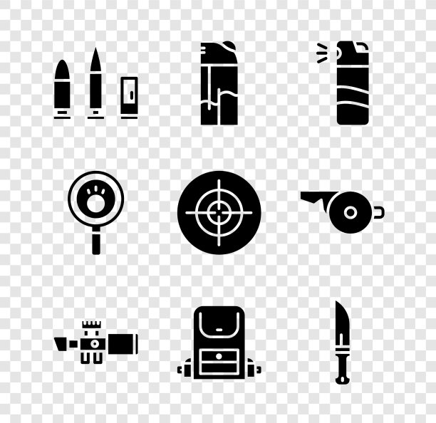 设置子弹和弹壳打火机胡椒喷雾图片下载