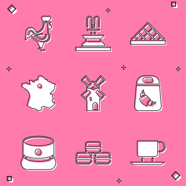 设置法国公鸡喷泉卢浮宫地图图片下载