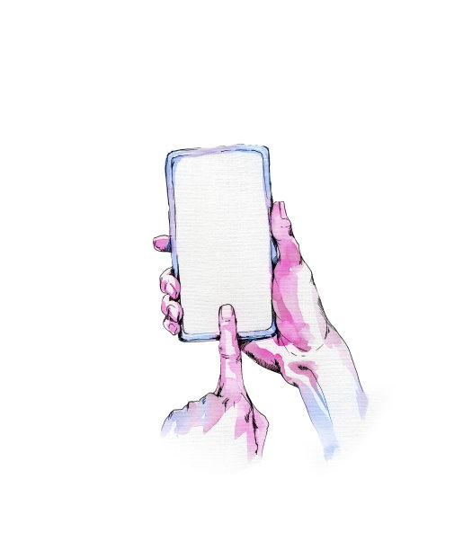 手触碰智能手机图片下载