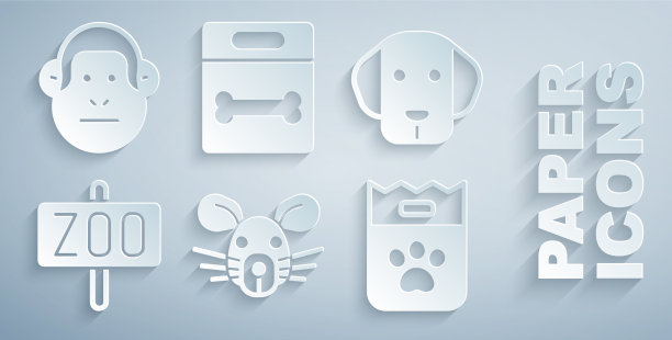 集鼠头狗动物园公园袋食物骨头和图片下载