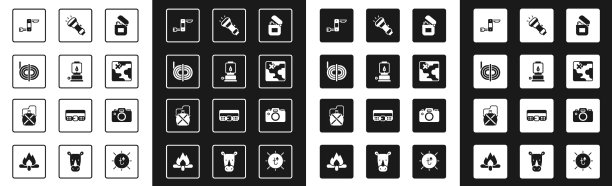 集打火机露营灯笼攀登者绳瑞士图片下载