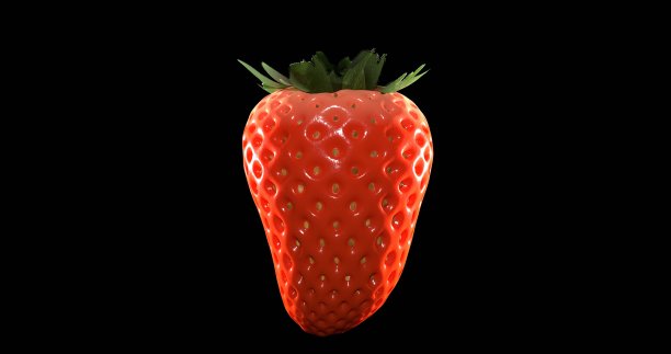 黑色背景草莓图片下载