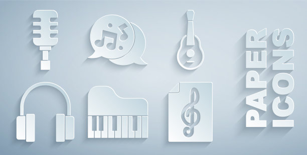 设置大钢琴吉他耳机高音谱号图片下载