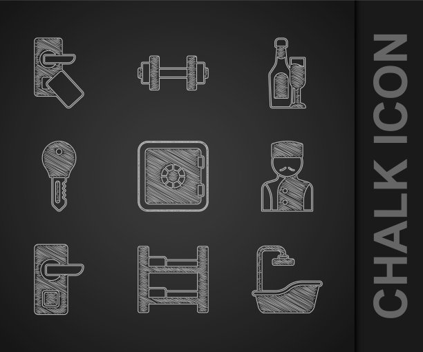 酒店客房、床、浴缸设有安全礼宾服务图片下载