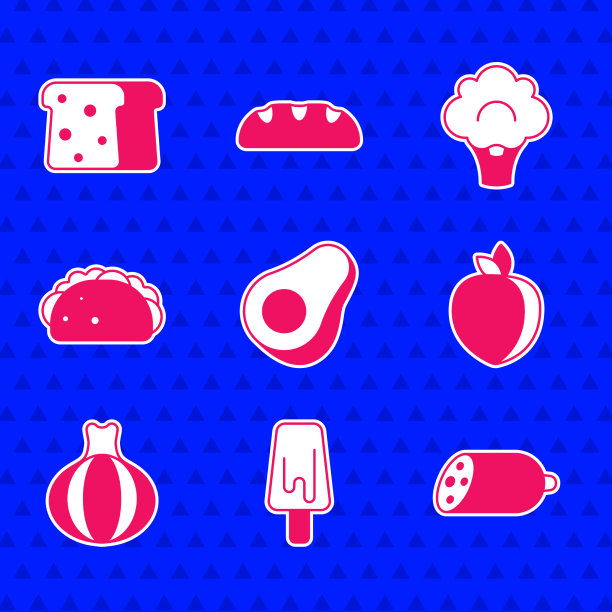 设置鳄梨水果冰淇淋腊肠香肠李子图片下载