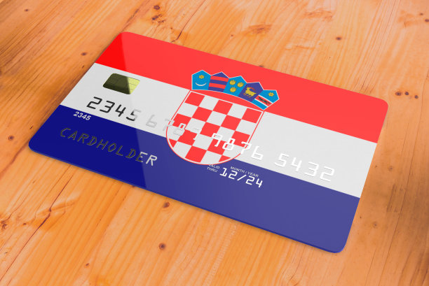 信用卡与克罗地亚国旗3d图片下载