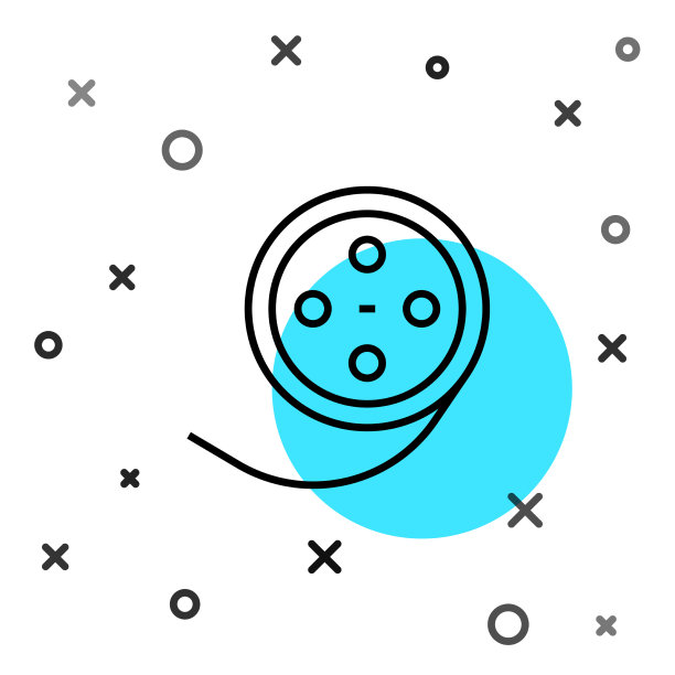 黑线胶片卷轴图标隔离在白色上图片下载