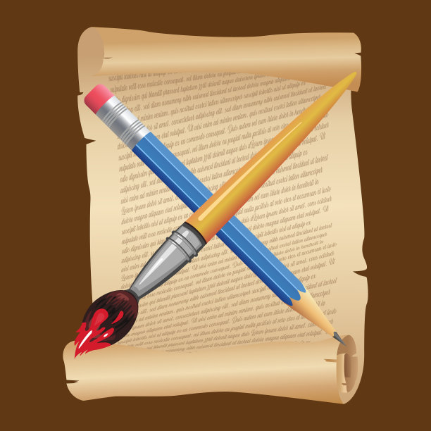 组合图标滚动与文本铅笔和刷子图片下载