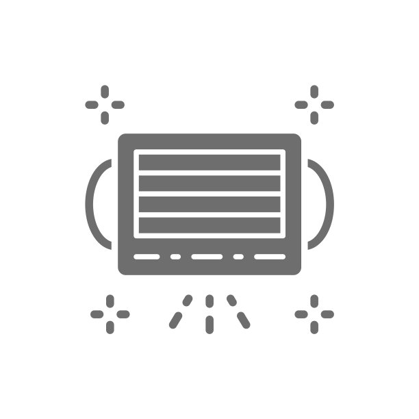 白色背景上的灰色医用口罩图标图片下载