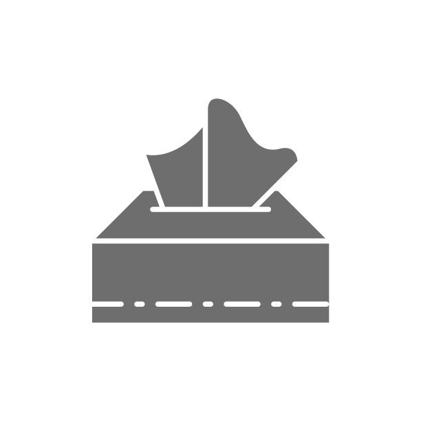 餐巾纸在盒灰色图标隔离白色图片下载