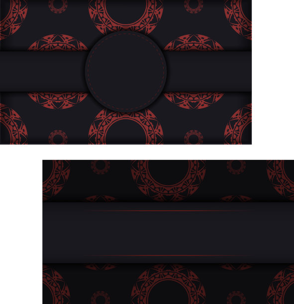 为印刷设计名片的黑色模板图片下载