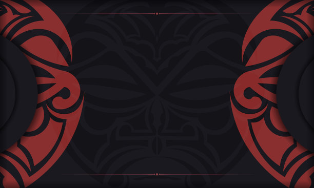 黑色的旗帜，上面有神灵的面具图片下载