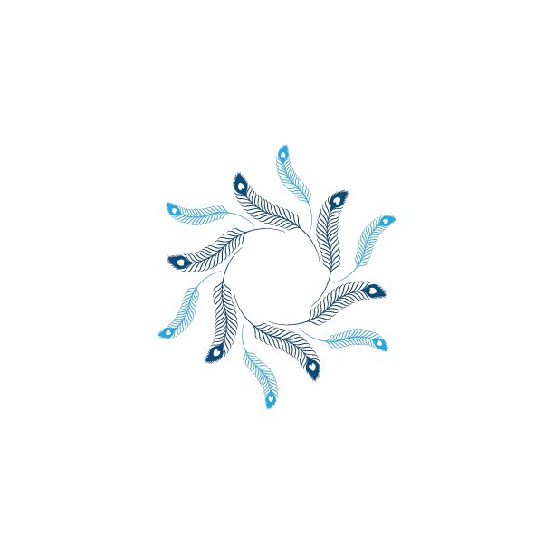 孔雀标志设计矢量模板图片下载