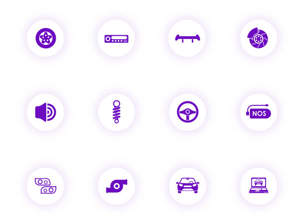 自动调整紫色矢量图标上的紫色阴影圆形按钮。自动调整图标设置为网页，移动应用程序，UI设计和打印图片下载