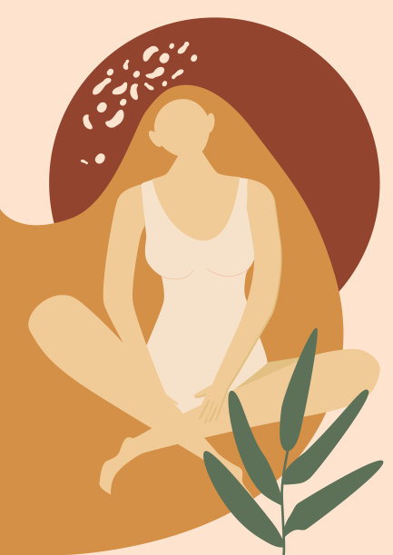 矢量插图与坐的女孩图片下载