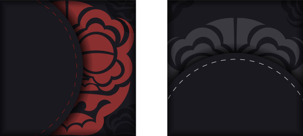 准备印刷的明信片设计黑色的颜色图片下载