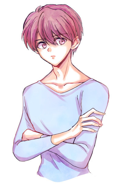 一个男人双臂交叉的插图图片下载