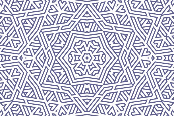 经典几何背景图案配蓝白线，装饰点缀插画。简单的蓝色直线条纹不同的设计形状图片下载