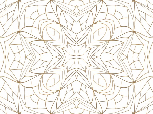 金色几何抽象背景上的白色。图案为装饰设计，对称图案为金色图片下载