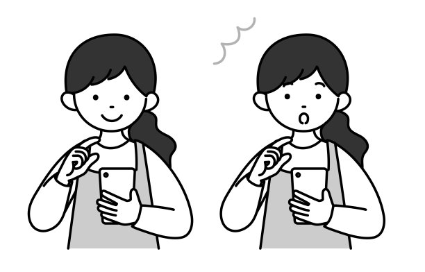 单色插画家庭主妇智能手机表情图集图片下载