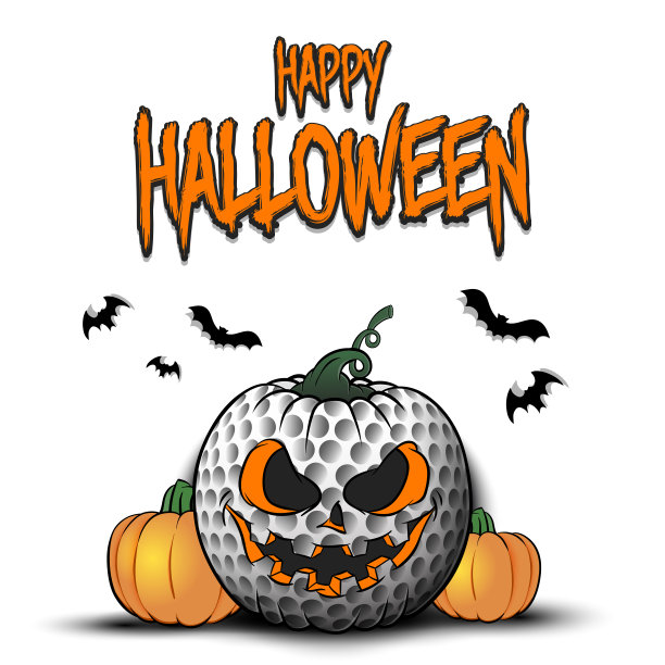 万圣节快乐。南瓜高尔夫球图片下载