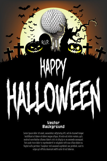 万圣节快乐。僵尸手拿高尔夫球图片下载